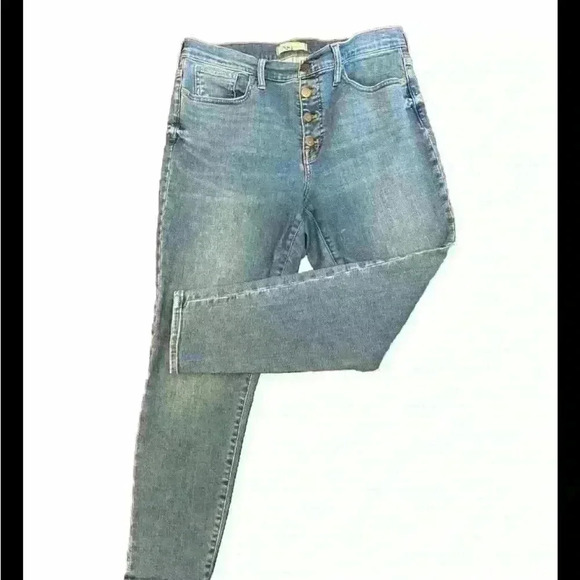 Madewell Womens Medium Wash 9" Mid Rise Skinny Crop Button Fly Jeans Size 31 - Picture 3 of 5